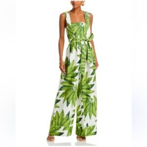 FARM Rio Green Leaf Print Jumpsuit
